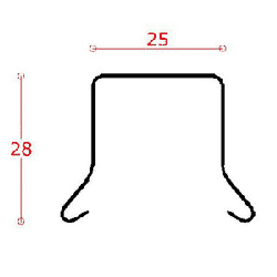 Hjrne for alu-sternkapsel 25 mm ryg, l = 0,5 m