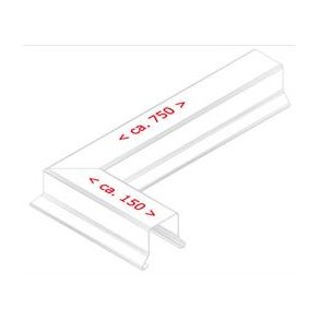 Hjrne for alu-sternkapsel 25 mm ryg, l = 0,5 m