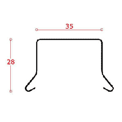 Hjrne for alu-sternkapsel 35 mm ryg, l = 0,5 m