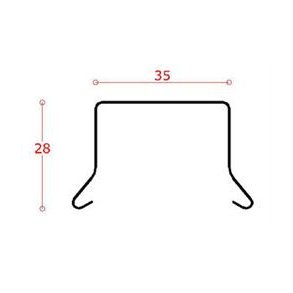 Alu-sternkapsel 35 mm ryg, l = 1,0 m.