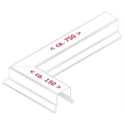 Hjrne for alu-sternkapsel 35 mm ryg, l = 0,5 m