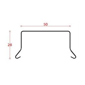 Alu-sternkapsel 50 mm ryg, l = 1,5 m.