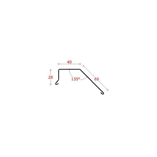 Alu-sternkapsel 40 mm ryg, 45 gr. bagkant, l = 1,5 m. Sort RAL 9005
