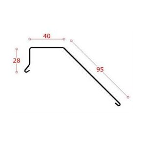 Alu-sternkapsel 40 mm ryg, 45 gr. bagkant, l = 1,5 m.