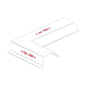 Udv.hj. f. alu-sternk. 45 mm ryg, 45 gr. b.k., l = 0,9 m