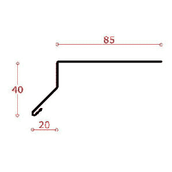 Udv. hj. f. alu-murkr.profil 40 mm, l = 0,4 m.