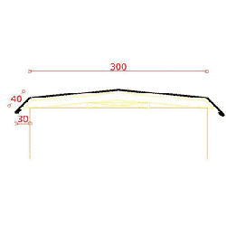Endestykke f. alu-murkroneafdkning buet 300 mm, l = 0,9 m. Sort RAL 9005