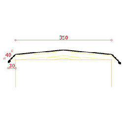 Endestykke f. alu-murkroneafdkning buet 350 mm, l = 0,9 m. Sort RAL 9005