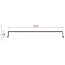 Endestykke f. alu-murkroneafdkning plan 320 mm, l = 0,9 m. Sort RAL 9005