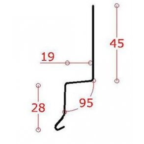 Alu-pladesamleprofil 19 mm forstning, l = 1,5 m. Hvid RAL 9010