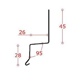 Alu-pladesamleprofil 26 mm forstning, l = 1,5 m. Hvid RAL 9010