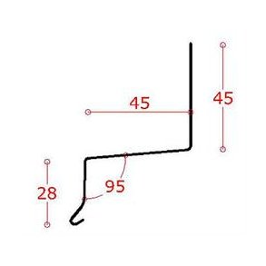 Alu-facadesamleprofil 45 mm forstning, l = 1,5 m. Hvid RAL 9010