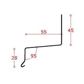Alu-facadesamleprofil 55 mm forstning, l = 1,5 m. Hvid RAL 9010