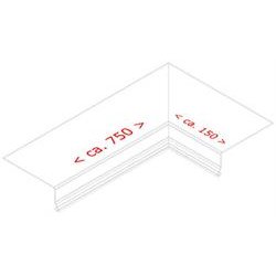 Indv. hj. f. alu-murkr.kant 30 mm forkant, l = 0,9 m.