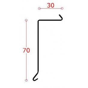 Alu-lskant 70 mm forkant, l = 1,0 m.