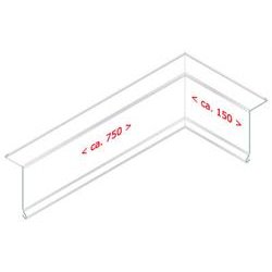Indv. hjrne f. alu-lskant 70 mm forkant, l = 0,9 m.