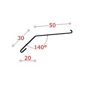 Zink-rulleskiftekant 30 mm 45 gr. forkant, l = 1,0 m.