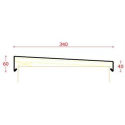 Zink-murkroneafdkning skr 340 mm, l = 1,0 m.