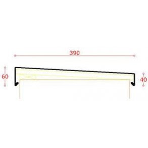 Alu-murkroneafdkning skr 390 mm, l = 1,5 m. Sort RAL 9005