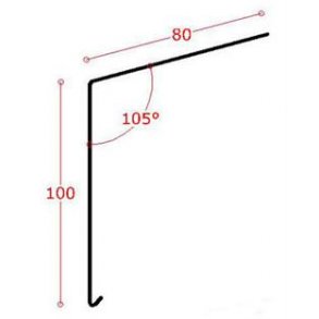 Alu-tagfod 100 mm forkant, l = 1,5 m., primet.