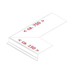 Udv. hj. f. alu-murkr.kant 30 mm forkant, l = 0,9 m.