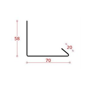 Alu-vandrende 70/15 mm, l = 1,5 m. 