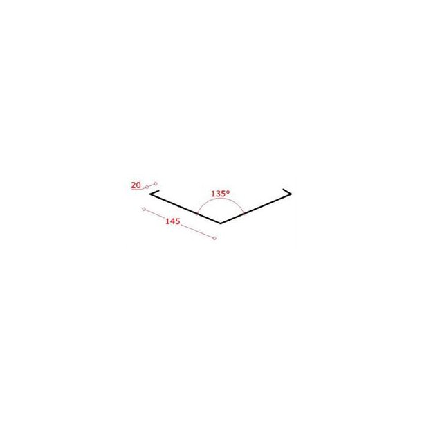 Zink-skotrende enkelt 145 mm, l = 1,0 m.