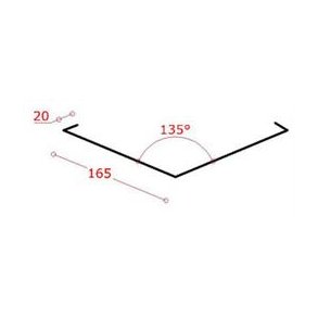 Alu-skotrende enkelt 165 mm, l = 1,5 m.
