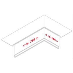 Indv. hjrne f. zink-vindsk. 75 mm forkant, l = 0,9 m.