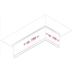 Indv. hjrne f. zink-vindsk. 85 mm forkant, l = 0,9 m.