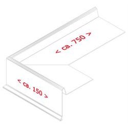 Udv. hjrne f. zink-vindsk. 85 mm forkant, l = 0,9 m.