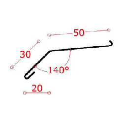 Indv.hj. f. zink-rul.skiftekant 30 mm 45gr.,l = 0,4 m.